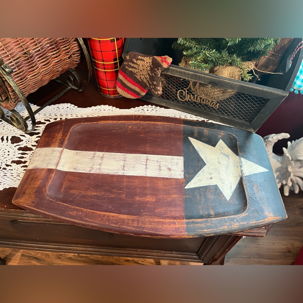 SOLD Painted Teak Cutting Board - Picture 2 of 11